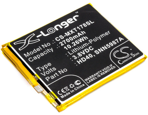 Motorola MotoZForce2nd,MotoZForce2ndgen,MotoZ2Force,MotoZ2ForceEditionLTE-A,XT1789-01; P/N:HD40,SNN5987A Battery