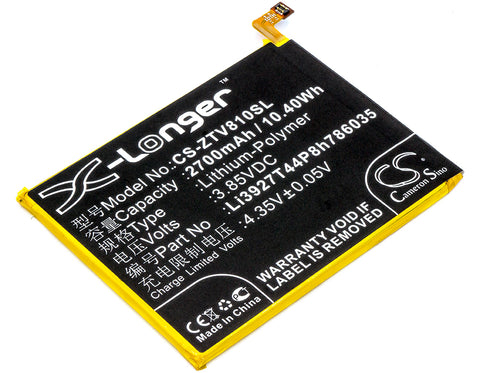 1600mAh / 6.08Wh Replacement battery for ZTE Blade A110,Blade A112,Blade A410