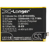 New 3300mAh Battery for VIVO V1809,V1809A,V1809T,X23,X23 Dual SIM,X23 Dual SIM TD-LTE; P/N:B-E9
