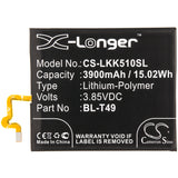 New 3900mAh Battery for LG K510,K51S,LM-K410BMW,LM-K510BMW,LM-K510HM; P/N:BL-T49