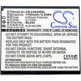 New 1700mAh Battery for Lenovo A2580,A2860; P/N:BL253