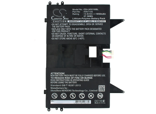 Lenovo Thinkpad X1 Helix Tablet PC; P/N:45N1100,45N1101 Battery