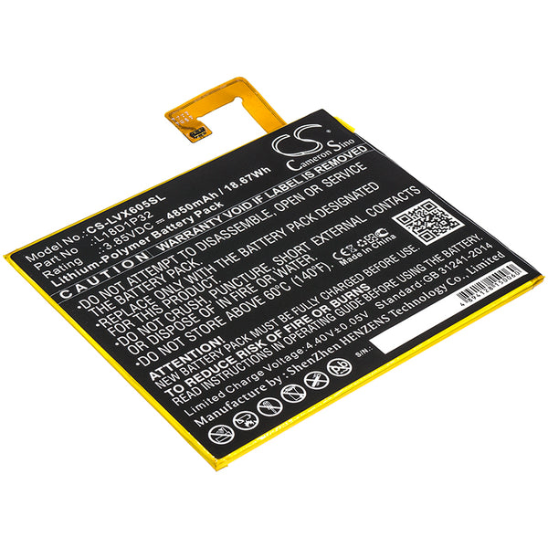 Lenovo Smart Tab M10,TB-X605F,TB-X605FC,X605,X605C; P/N:L18D1P32 Battery