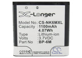 New 1100mAh Battery for Mobiado Lucido,Luminoso,Stealth; P/N:BP-6M-S