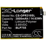 New Replacement 3800mAh Battery for OPPO PCLM50,PDCT00,Reno 3 5G,Reno 3 5G Aura; P/N:BLP755