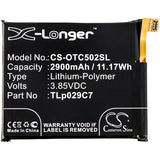 New 2900mAh Battery for Alcatel One Touch Idol 3C,One Touch Idol 3C TD-LTE,OT5026D,OT-5026J,OT-5606; P/N:TLp029C7