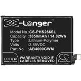 New Replacement 3850mAh Battery for Philips Xenium S266; P/N:AB4000GWM
