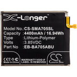 New 4400mAh Battery for Samsung Galaxy A70,Galaxy A70 2019,SM-A705,SM-A705 SM-A705F,SM-A7050,SM-A705F/DS,SM-A705FN,SM-A705FN/DS,SM-A705GM,SM-A705MN; P/N:EB-BA705ABU,GH82-19746A
