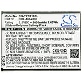 New 2000mAh Battery for TP-Link Neffos C7a,TP705A; P/N:NBL-46A2300
